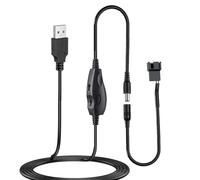 Delinx 12V Fan Speed Controller, Fan Power Adapter,USB 5V Step UP Boost to DC 12V Adapter, 5-12V Adjustable, with 3/4 Pin Fan Connector Cable, 4.8ft Length