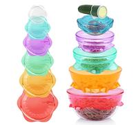 DeliOne Silicone Stretch Lids for Kitchen Food Storage - Durable,Reusable + Expandable Bowl Covers for Cup or Square Containers, Freezer, Microwave,and Dishwasher Safe,Mixing Size, 6-Pack, Color