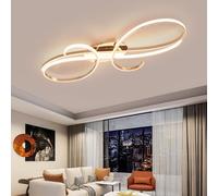 Deliouay Modern Ceiling Lamp LED Ceiling Lamp Dimmable with Remote Control Dining Room Pendant Lamp Creative Ceiling Lighting Modern Living Room Pendant Lamp for Bedroom, Kitchen Lamps (Gold, L60cm)