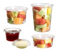 Delipak - 100 x Deli Pots With Lids - Clear Containers Fridge Dishwasher Microwave Food Safe, 2oz, 4oz, 8oz, 12oz, 16oz, 32oz (2oz)