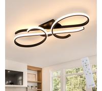 DELIPOP Ceiling Light Dimmable with Remote Control, 29W Black Ceiling Lamp Brightness Adjustable, Modern Ceiling Lighting Fixture for Living Room Dining Room Bedroom Kitchen Office