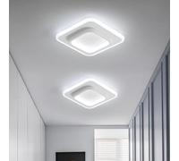 DELIPOP Ceiling Light Modern, 21W 2350LM Acrylic Square Ceiling Lamp Cool White 6500K, Ceiling Lighting White Aluminum for Bedroom Hallway Balcony Corridor (Dia 24cm)