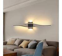 DELIPOP Indoor Wall Lamp 27W, 89CM Long Modern Wall Lamp, Simple Lines Interior Wall Light for Bedroom Living Room Corridor Staircase, Warm White 3000K, Black