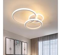DELIPOP LED Ceiling Light, 42W 4700LM White Chandeliers Ceiling Lights, Modern Acrylic Ceiling Lamp for Living Room Kitchen Office Bedroom Dining Room, Warm White 3000K