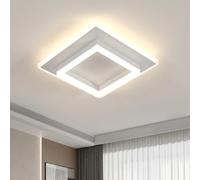 DELIPOP Modern LED Ceiling Light, 30W Natural Light 4500K Ceiling Lamp, Square Acrylic LED Chandelier for Living Room, Bedroom, Kitchen, Hallway, White
