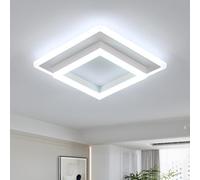 DELIPOP Modern LED Ceiling Light, 30W Square Ceiling Lighting Fixture, Acrylic LED Ceiling Lights for Living Room Hallway Office Bedroom Kitchen, Cool White 6500K