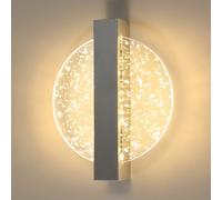 DELIPOP Modern LED Wall Light, 12W Round Acrylic Wall Sconce Lights, Wall Lighting Fixtures for Living Room Bedroom Dining Room Staircase Hallway, Warm White 3000K