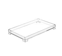 DELIPPLY Vanity Bathroom Tray, Acrylic Rectangle Decorative Catchall Organizer Storage Tray (Medium-Clear)