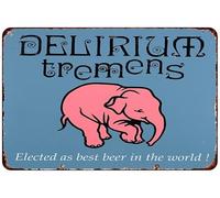 Delirium Tremens Belgian Beer Reproduction Metal Sign Wall Art Metal Sign Plaque Poster 8X12 Inches