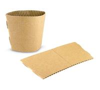 delisupplies 10oz - 16oz Hot Drink Cup Sleeves, Disposable Corrugated Hot Cup Clutch, Jackets, Kraft Recyclable Holder Cup Sleeve, Protective Heat Insulation, Biodegradable and Compostable (2000)