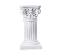 DELITLS Roman Style Column Pedestal, Greek Column Resin Statue Home Garden Indoor Outdoor, White