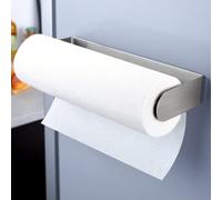 DELITON Magnetic Paper Towel Holder - Multifunctional Paper Towel Bar with Strong Magnetic Backing for Kitchen, Refrigerator, Grill Silver