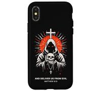 Deliver Us From Evil Matthew 6:13 Dark Christian Bible Verse Case for iPhone X/XS