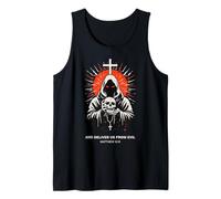 Deliver Us from Evil Matthew 6:13 Dark Christian Bible Verse Tank Top