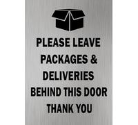 DELIVERIES AND PACKAGES METAL SIGN PERSONALISED PARCELS MESSAGE GATE HOME OFFICE (Aluminium A5 (200x150mm) Approx)