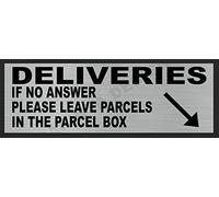 Deliveries IF NO Answer Please Leave PARCELS in The Parcel Box Sign Notice (Aluminium Small (280x90mm) Approx)