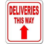 Deliveries This Way - Forward Arrow Outdoor Sign, Delivery Driver Delivery Instructions for My Packages from Amazon, FedEx 8"x12"