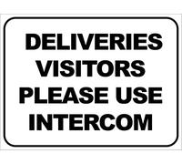 Deliveries Visitors Please Use Intercom Warning Sign Garden Plaque Retro Wall Metal Sign Vintage Metal Tin Sign For Shed Bathroom Restaurant M