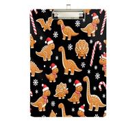 delivery clipboard Gingerbread Dinosaur Funny Christmas Transparent for Homework Pediatric Size 9 x 12.5 Tabla para escribir con Clip