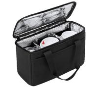 Delivery Drink Holder - 3-Cups Reusable Insulated Bag with Adjustable Dividers - Drink Carrier with Handle | for Coffee Car Travel Outdoor Sports Picnic Party Commute Office Beach