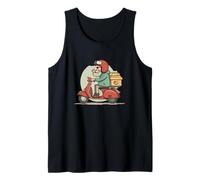 Delivery Service Guy with Scooter and Pizza Tank Top