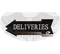 Delivery Sign Black Left Arrow Vintage Package Deliveries Signs Drop Off Deliver Parcel Here Business Packages Plaque Metal tin Sign 5x17 INCH-Arrow Plaque Metal tin Sign (Black Right Arrow)