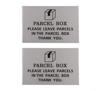 Delivery Signs Metal Parcel Box Sign Waterproof Post Note Plaque 15x10cm Brushed Aluminium for Front Door Safe Place Drop Zone 1 Piece(2PCS)