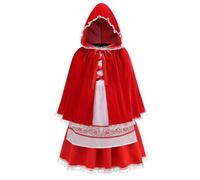 DELIVESS Little Red Riding Hood Costume for Kids, Classic Fairytale Outfit for Halloween World Book Day Theme Parties