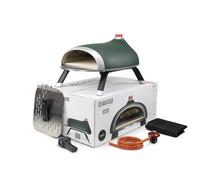 DeliVita Diavolo Gas Fired Outdoor Pizza Oven - Green, Powered by Propane, Butane or Camping Bottles, Includes Accessories - Folding Peel, Carry Case, Temperature Gun & Gas Regulator