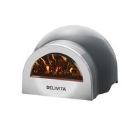 DeliVita Origin Wood Fired Pizza Oven - Traditional Clay Outdoor Oven, Portable Tabletop, 14" Pizza Capacity, 550°C Fast Heat. Hale Grey