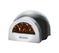 DeliVita Origin Wood Fired Pizza Oven - Traditional Clay Outdoor Oven, Portable Tabletop, 14" Pizza Capacity, 550°C Fast Heat. Very Black