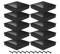 Delixike Pack of 10 fence post caps, post caps, 10 x 10 cm, deck posts, plastic caps with free screws, plastic waterproof protect wooden posts, red proof and anti-cracking