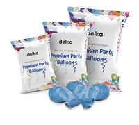 delka 12-Inch Latex Birthday Balloons - Pack of 25, Baby Blue | Suitable for Kids Party Decorations, Baby Shower, Wedding, Christmas, New Year Eve Decoration & Celebration| Helium Gas or Air Inflated