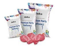 delka 12-Inch Latex Birthday Balloons - Pack of 25, Baby Pink | Suitable for Kids Party Decorations, Baby Shower, Wedding, Christmas, New Year Eve Decoration & Celebration| Helium Gas or Air Inflated