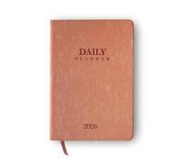 delka 2026 A5 Daily Planner Diary - Day Per Page Appointment Book, Weekly Planner, Goal Setting Journal, Hardback Notebook for Office, School & Personal Use (200 Pages, 80 GSM) (Terracotta)