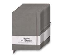 delka A4 Notebook, Notebook A4 Note Book Note Pad Journal Notebook A4 Notepad, Notebook for Office School Home Business Writing & Note Taking (GREY, Pack of 10)