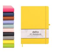 delka A5 Notebook - Lined Notepad Journal, Soft Cover Writing Pad for Office, School, College, Home & Business - Ideal for Note Taking, Daily Planning, Journaling & Study (YELLOW, Pack of 1)