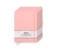 delka A5 Notebook - Lined Notepad Journal, Soft Cover Writing Pad for Office, School, College, Home & Business - Ideal for Note Taking, Daily Planning, Journaling & Study (PASTEL PINK, Pack of 5)