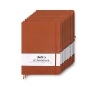 delka A5 Notebook - Lined Notepad Journal, Soft Cover Writing Pad for Office, School, College, Home & Business - Ideal for Note Taking, Daily Planning, Journaling & Study (DARK BROWN, Pack of 10)