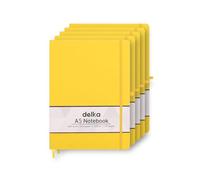 delka A5 Notebook - Lined Notepad Journal, Soft Cover Writing Pad for Office, School, College, Home & Business - Ideal for Note Taking, Daily Planning, Journaling & Study (YELLOW, Pack of 5)
