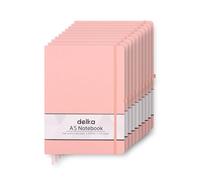 delka A5 Notebook - Lined Notepad Journal, Soft Cover Writing Pad for Office, School, College, Home & Business - Ideal for Note Taking, Daily Planning, Journaling & Study (PASTEL PINK, Pack of 10)