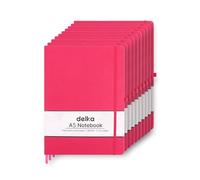 delka A5 Notebook - Lined Notepad Journal, Soft Cover Writing Pad for Office, School, College, Home & Business - Ideal for Note Taking, Daily Planning, Journaling & Study (DARK PINK, Pack of 10)