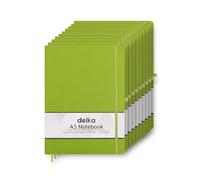 delka A5 Notebook - Lined Notepad Journal, Soft Cover Writing Pad for Office, School, College, Home & Business - Ideal for Note Taking, Daily Planning, Journaling & Study (GREEN, Pack of 10)