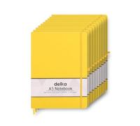 delka A5 Notebook - Lined Notepad Journal, Soft Cover Writing Pad for Office, School, College, Home & Business - Ideal for Note Taking, Daily Planning, Journaling & Study (YELLOW, Pack of 10)