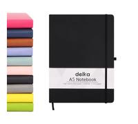 delka A5 Notebook - Lined Notepad Journal, Soft Cover Writing Pad for Office, School, College, Home & Business - Ideal for Note Taking, Daily Planning, Journaling & Study (BLACK, Pack of 1)