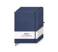 delka A5 Notebook - Lined Notepad Journal, Soft Cover Writing Pad for Office, School, College, Home & Business - Ideal for Note Taking, Daily Planning, Journaling & Study (NAVY, Pack of 5)