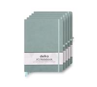 delka A5 Notebook - Lined Notepad Journal, Soft Cover Writing Pad for Office, School, College, Home & Business - Ideal for Note Taking, Daily Planning, Journaling & Study (MATTE GREEN, Pack of 5)