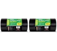 Delka Heavy Duty Black Bin Bags - Extra Strong, Leak-Proof Plastic Liners - Ideal for Kitchen, Home, DIY & Garden, Household, Office & Catering - Made from 100% Recycled Material (75L, 100 Pack)