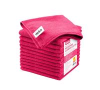 delka Microfibre Cleaning Cloths -Multi-Purpose, Ultra Soft & Lint-Free -Reusable, Streak-Free for Kitchen, Car, Glass, Windows & Electronics (Pink,12 Pack)