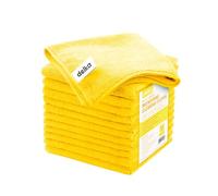 delka Microfibre Cleaning Cloths -Multi-Purpose, Ultra Soft & Lint-Free -Reusable, Streak-Free for Kitchen, Car, Glass, Windows & Electronics (Yellow, 12 Pack)